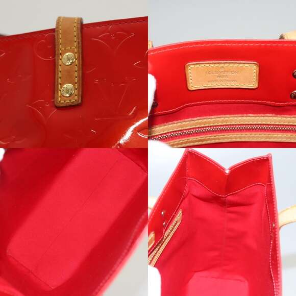 LOUIS VUITTON Monogram Vernis Reade MM Hand Bag Red Rouge M91086 - Picture 11 of 12